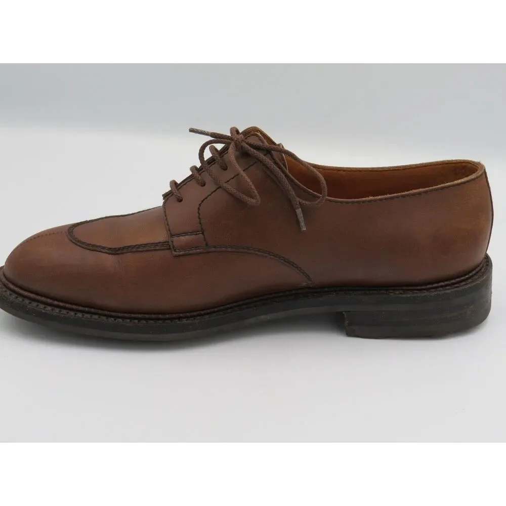 vintage J.M. Weston Brown Split Toe Derby Mens 9D French Leather Old Money